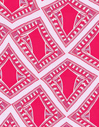 Vibrant Pink and White Diamond Medallion Rug