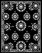 Monochromatic Starburst Floral Medallion Rug
