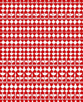 Crimson White Repeating Castle Diamond Rug