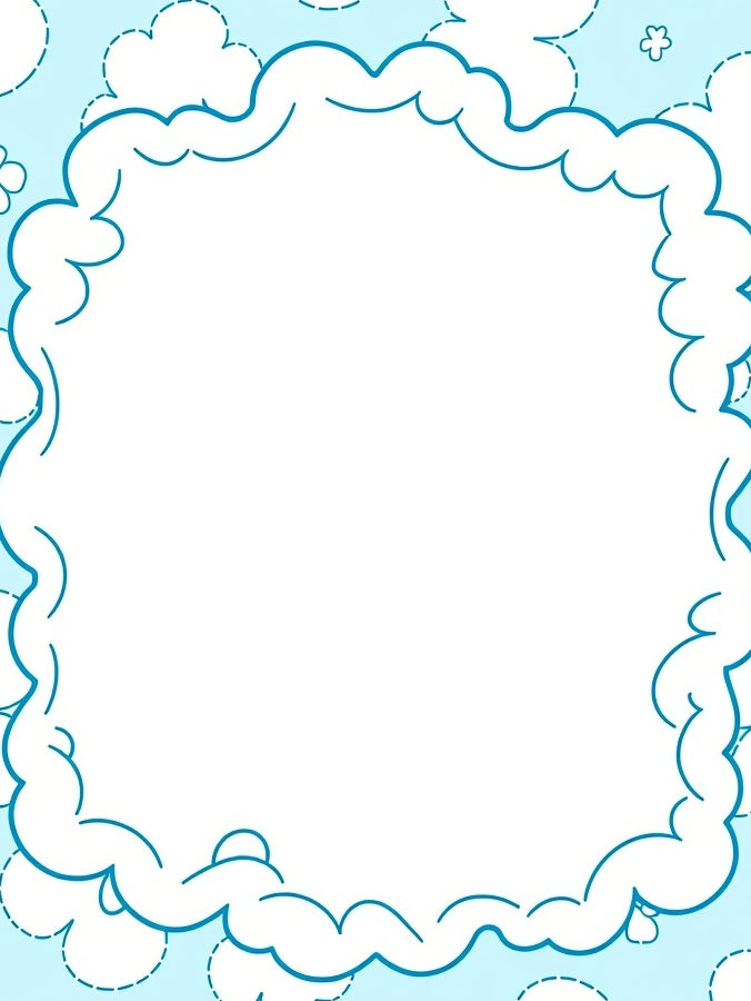 Dreamy Blue Cloud Border Rug