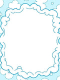 Dreamy Blue Cloud Border Rug