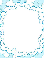 Dreamy Blue Cloud Border Rug