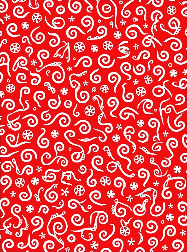 Red Swirls And Wheels Medley Rug