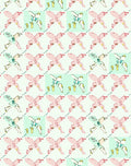Abstract Pink X Form Light Teal Squares Rug