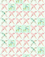 Abstract Pink X Form Light Teal Squares Rug