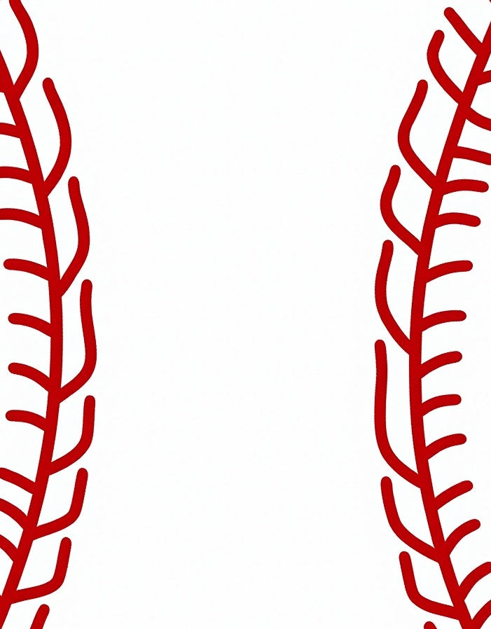 Classic Red Stitch White Ball Rug