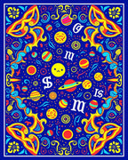 Cosmic Celestial Planets And Symbols Rug