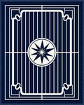 Navy White Geometric Compass Star Rug