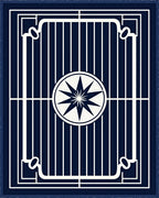 Navy White Geometric Compass Star Rug