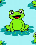 Happy Green Frogs Lily Pad Meadow Rug
