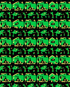 Whimsical Green Creature Collection Rug