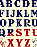 Alphabet Navy Red Split Letters Rug