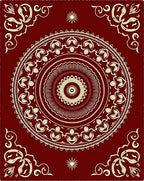 Crimson Cream Intricate Mandala Rug