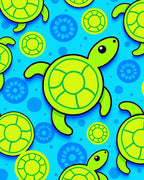 Bright Lime Green Turtle Aquatic Scene Rug