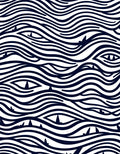 Navy Blue Wavy Stripes Eyes Rug