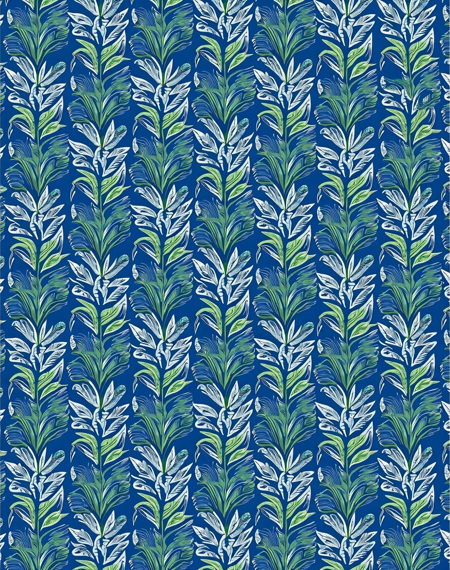 Emerald Green Leafy Column Rug