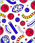 Retro Pop Art Sports Balls Rug