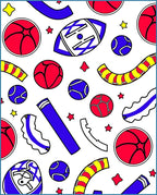 Retro Pop Art Sports Balls Rug