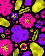 Vivid Pop Art Floral Pods Rug