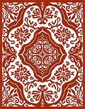 Terracotta Filigree Floral Arrangement Rug