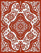 Terracotta Filigree Floral Arrangement Rug