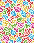 Retro Multi-Color Organic Swirl Rug