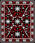 Bold Red Black Whimsical Snowflake Rug