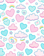 Sweet Sky Hearts and Clouds Rug