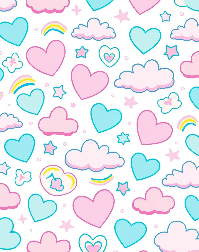 Sweet Sky Hearts and Clouds Rug
