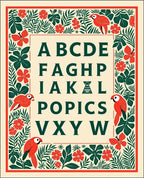 Alphabet Tropical Parrot Floral Forest Rug