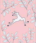 Bunny with Leaves Pastel Field Rug