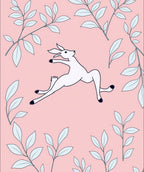 Bunny with Leaves Pastel Field Rug