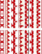 Red Bifold Geometric Stripes Rug