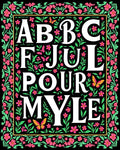 Floral Butterfly Alphabet Border Rug