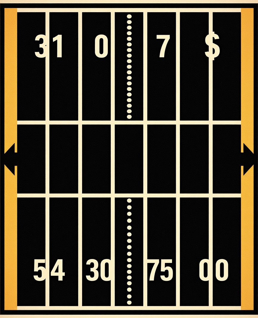 Black Yellow Field Scoreboard Graphic Rug