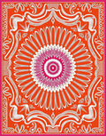 Vibrant Crimson Medallion Floral Rug