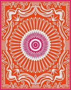 Vibrant Crimson Medallion Floral Rug