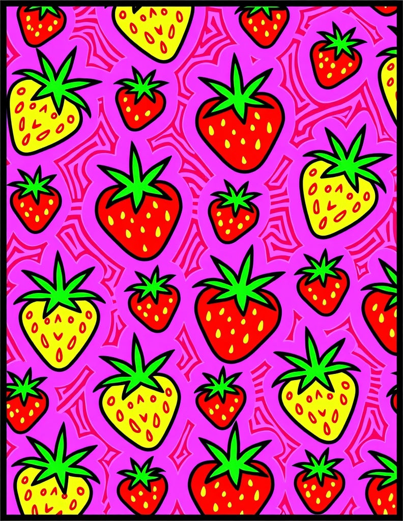 Vibrant Pink Strawberry Swirl Rug