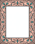 Pale Peach Floral Scrollwork Rug