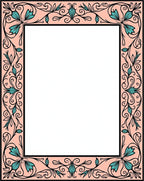 Pale Peach Floral Scrollwork Rug