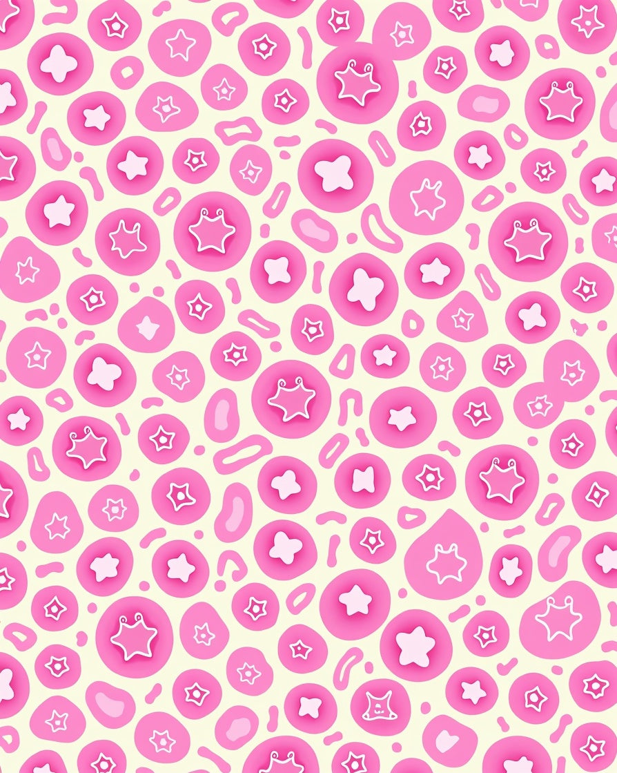 Cute Pink Starburst Organic Shape Rug