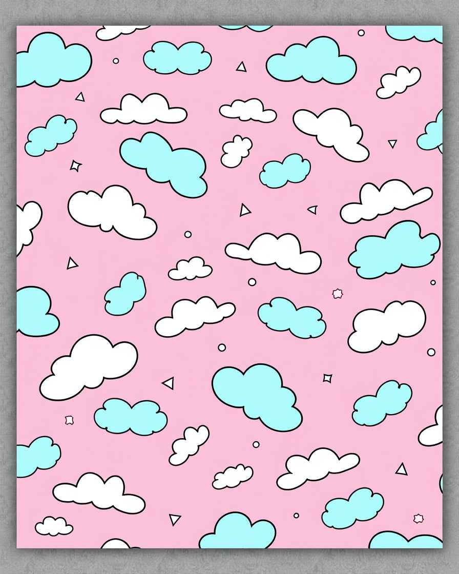 Pink Sky Cloud All Over Rug