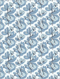 Soft Blue Botanical Outline Cluster Rug