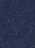 Dark Blue White Linear Topography Rug