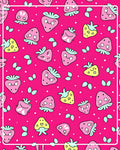 Cute Pink Strawberry Polka Dot Rug