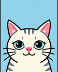 Cute White Cat Blue Eyes Rug