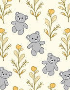 Gray Bears and Yellow Flowers Rug