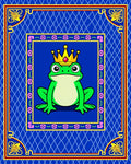 Royal Green Frog Crown Blue Geometric Rug