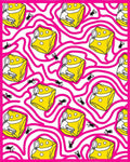 Yellow Cheese Maze Pink Swirl Rug