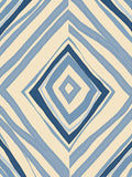 Navy Blue Diagonal Stripe Diamond Rug